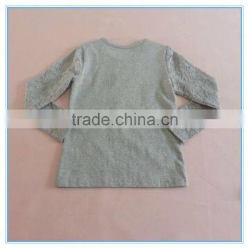 Girls Printed Lace Sleeve t Shirt, Beautiful Girl t Shirt With Printing, Fancy Gril Long Sleeve t Shirt, Bowknot Decorated Wear photo-4