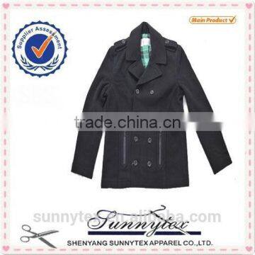 New style Outdoor Clothing Winter Black Men's Wool Coat