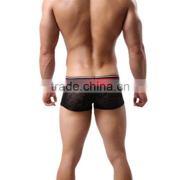 1 PCS Cool and Refreshing Underwear Men Sexy Male Boxers Gauze Sheer Lace Shorts Brand Mesh Penis Sheath See Through Men Boxer photo-2