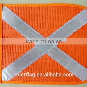 printed orange safety flag