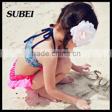2016 Children Swimsuit Floral Bikini Girls Swimwear Three-piece Floral Bikini photo-3