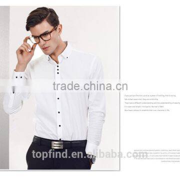 2015 Top Sale Classic 100% Cotton Korean Style Slim Fit Mans Long Sleeve Shirt for Oem photo-4