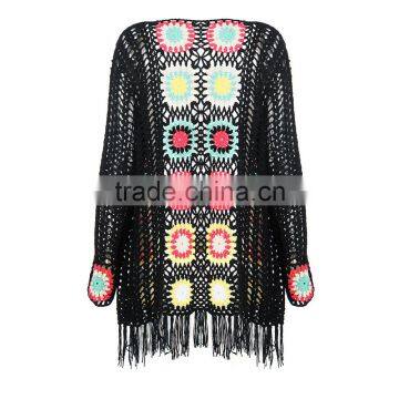 Wholesale Poncho Patterns Knitting Color Combination Womens Cardigan Sweater From Shantou photo-5