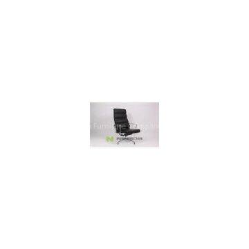 Swivel Black Full Leather Relax Modern Office Chairs With Armrest , High Back