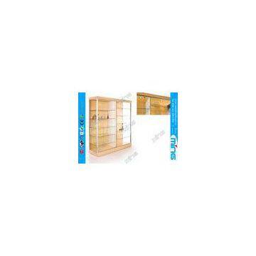 Rectangular Wall Glass Display Showcases with Divider , 10 Shelves