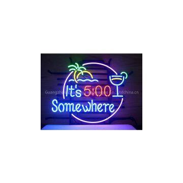 T700 ITS 500 SOMEWHERE handicrafted real glass tube neon signs for store display and advertising.