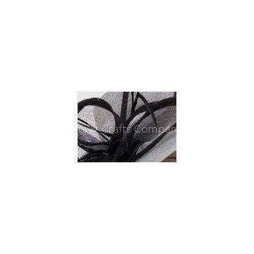 Natural Black Ladies Sinamay Hats For Women / Fascinators Feather Sinamay Hat