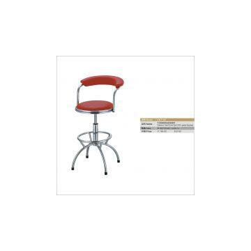 Metal Round Stool With Leather Backrest