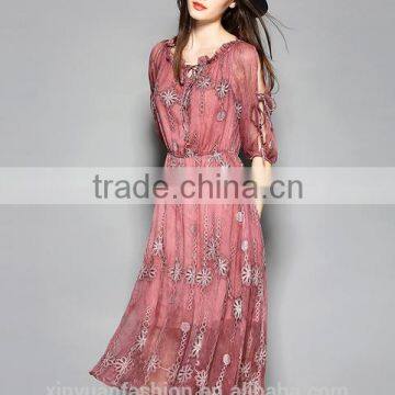 Shunyi Silk Dress Latest Embroidery Designs High-grade Fine Dress photo-3