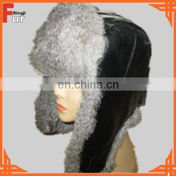 Rabbit Fur with sheep leather cover real fur hat