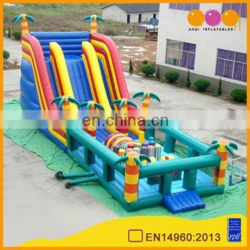 AOQI torrid zone high inflatable slide obstacle for sale