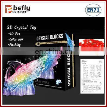 DIY shark mould Flashing jigsaw 3d crystal puzzles