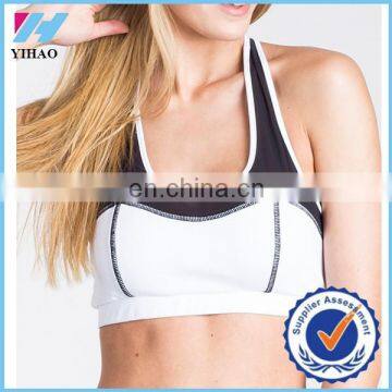 2015 Yihao Women's sportswear design mesh front racerback gym sports bra vest