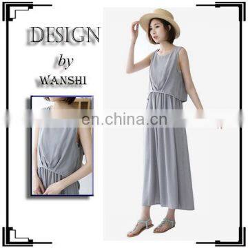 2016 New design casual dress summer sleeveless long dress for women