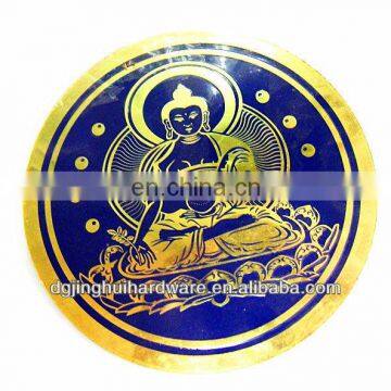 round nautical brass nameplate