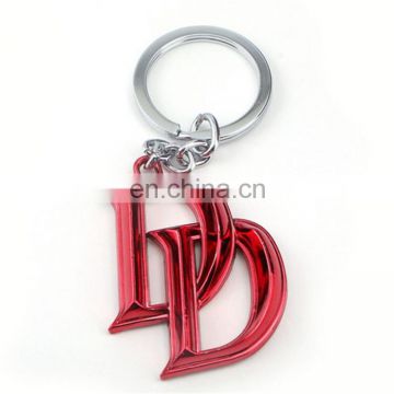 Newest custom designed metal red letter D keychain