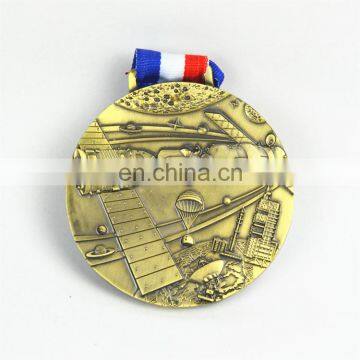 Free Ribbon With 3D Embossed Surface Metal Medal photo-4