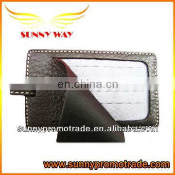 Litchi Textures bussiness style PU leather luggage tag with your LOGO