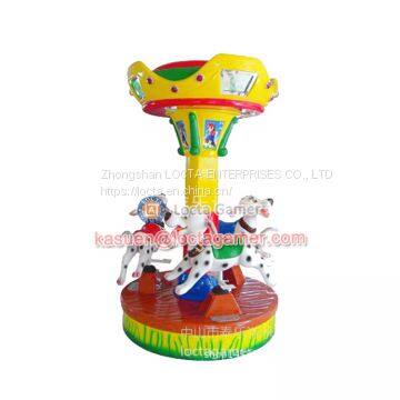 Zhongshan Amusement Theme Park Equipment Merry go Round, 3 Seat Revolving Horse Carousel Mini Kiddie Rides Earn Money photo-3