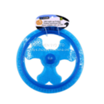 Pet luminous frisbee dog training saucer TPR to bite the frisbee