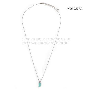 2019 New Style Metal Turquoise Pendant Necklace N06-22278  ，2019 New Style Necklace, Metal Pendant Necklace, Necklace Supplier