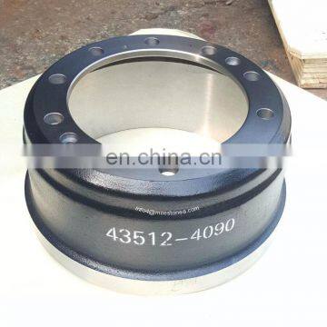 Manufacturer brake drum 43512-4090 for Japan truck trailer