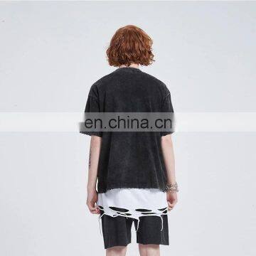 DiZNEW Wholesale Bulk High Quality Mens Hip Hop Acid Wash Oversize T-shirt photo-5