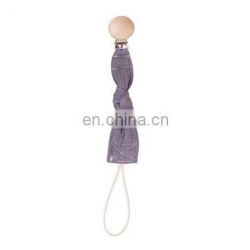 Ins Hot Sale Organic Cotton Muslin Pacifier Chain Clip photo-6