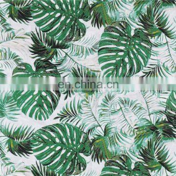 100% Linen Tropical Leaf Print Fabric