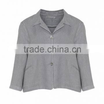 Floral Trim Blazer Women Jersey Plus Size Suit Women Jacket photo-3