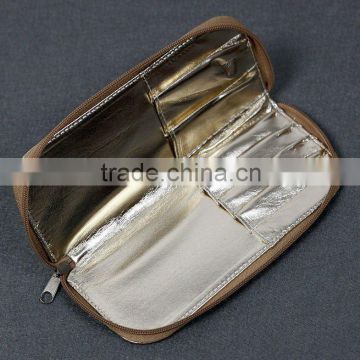 Professional bag for makeup brushes holder bag golden