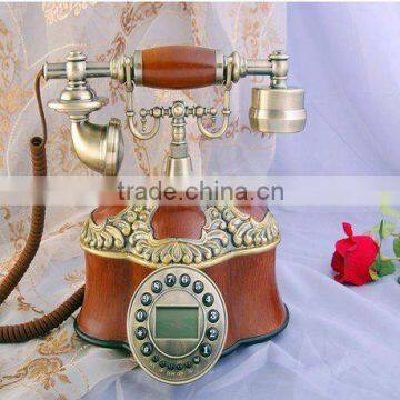 old fashioned retro telephone with rotary dailing