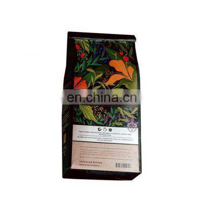 Custom Printing Coffee Bag 12oz 340g Empty Coffee Bags Resealable Side Gusset Coffee Bag With Valve