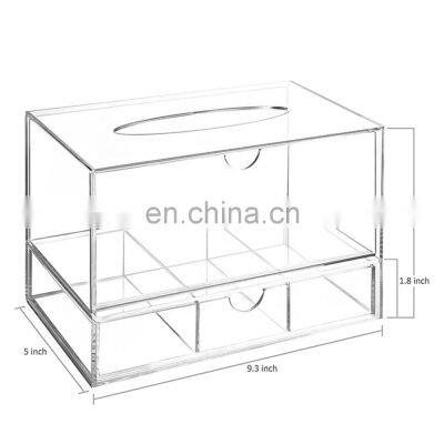 Hot Selling Bathroom Acrylic Face Towel Tissue Cotton Swab Box Storage Organizer