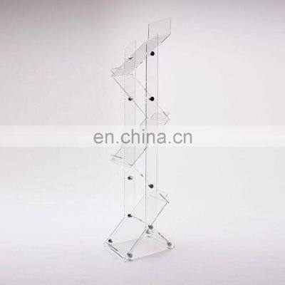 Floor Standing Custom Magazine Organizer Zig Zag Acrylic Newspaper Stand photo-2