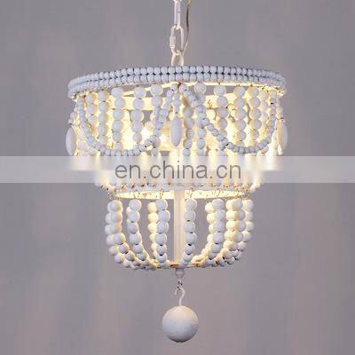 Bedroom Chandelier Wooden Bead Lamp Personality Net Celebrity Drop Pendant Light