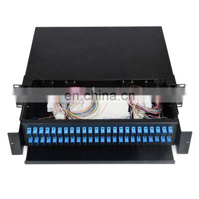 2U 19'' Sliding Type Rackmount Fiber Optic 48 Port Optical Cable SC 48 Core Drawer Type Terminal Box photo-2