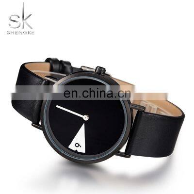 SHENGKE New Trendy Handwatchs Minimalist Dial Design Watchs Black PU Strap Wrist Watchs K0090L photo-3