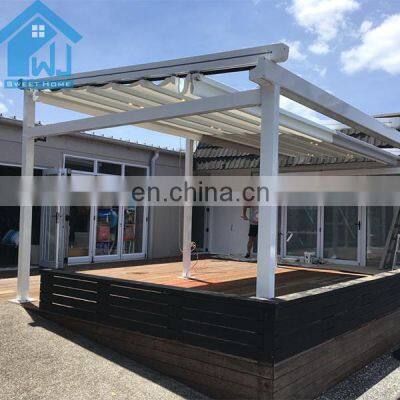 Modern Motorized Electric Awning Led Light pvc Pergola Profile