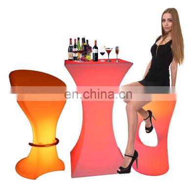 led furniture /Magic 16 color change outdoor bar table and chair led stools bar chairs for solon garden party