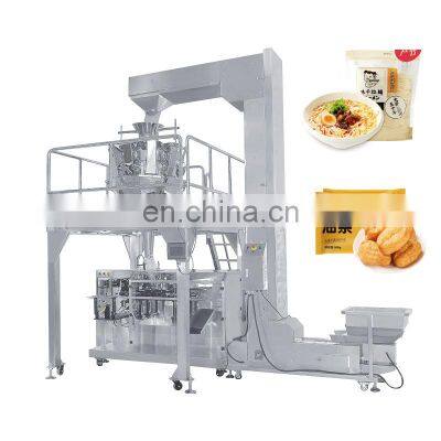 Make Commerical Food Shaped Giving Bag Small Strip Pasta Dumpling Pack Machine With Conveyor