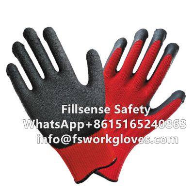 10Gauge 5Yarn(21S) Cotton Liner Crinkle Latex Cotton Working Gloves Latex Rubber Palm Work Gloves photo-5