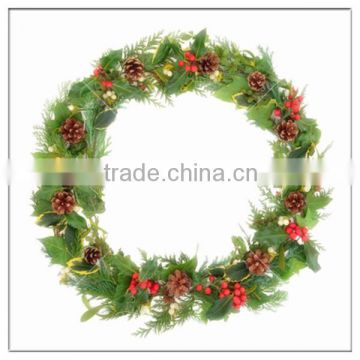 Artificial Film Flower Wreath With Green Leaf for Holiday/Wedding/Children's hair decoration