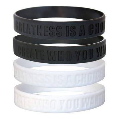 Factory Price Customized Debossed Motivational Quote Water Proof Soft Eco-friendly Sport Adults High Quality Silicone Wristbands