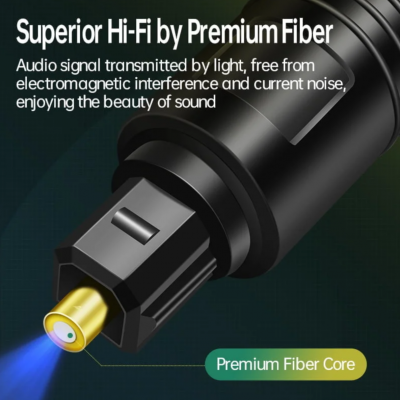 Digital Optical Toslink Audio Cable,ABS Shell,Gold-Plated,4mm Black PVC
