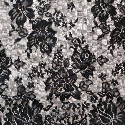 XL698 Bridal French Chantilly Lace Trim Swiss Veil Mesh Fabric For Women photo-3