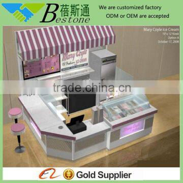 10x 12 feet Modern shopping mall used gelato showcase,ice cream kiosk for sale