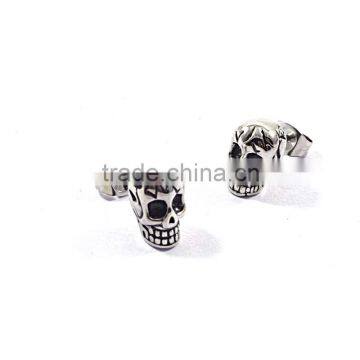 Best Selling Jewelry Stainless Steel Mens Punk Skull Earrings photo-2