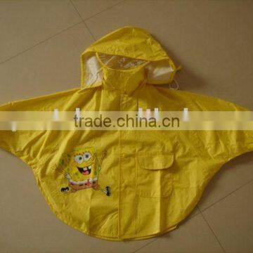 Kid's polyester rain coat/rain poncho/ rain jacket