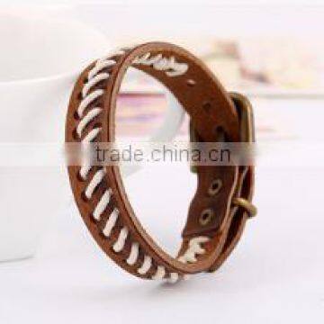 Custom High Quality Fashion Mens Leather Bracelet/charm Bracelet Jewelry photo-3